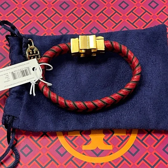 Tory Burch Roxanne Woven Leather Bracelet - Picture 6 of 9